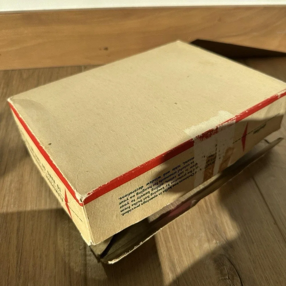 Vintage Shiny Brite Christmas Ornament Box Of 11 Made In USA In Lumi-Lites Box